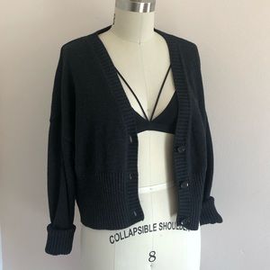 H&M cropped grey boxy cardigan